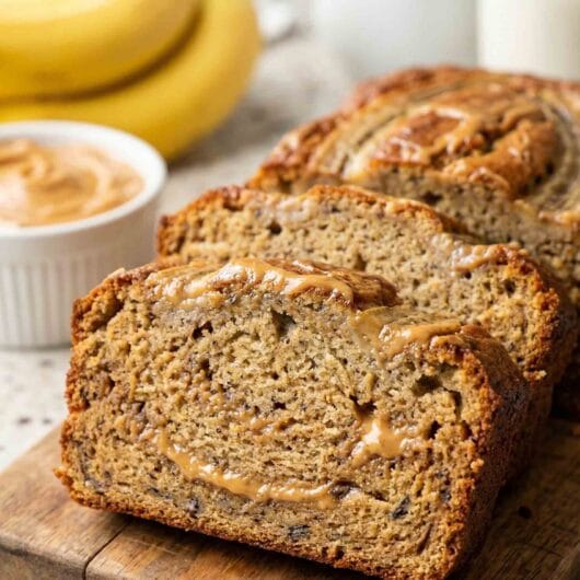 Peanut Butter Banana Bread (Moist & Fudgy)