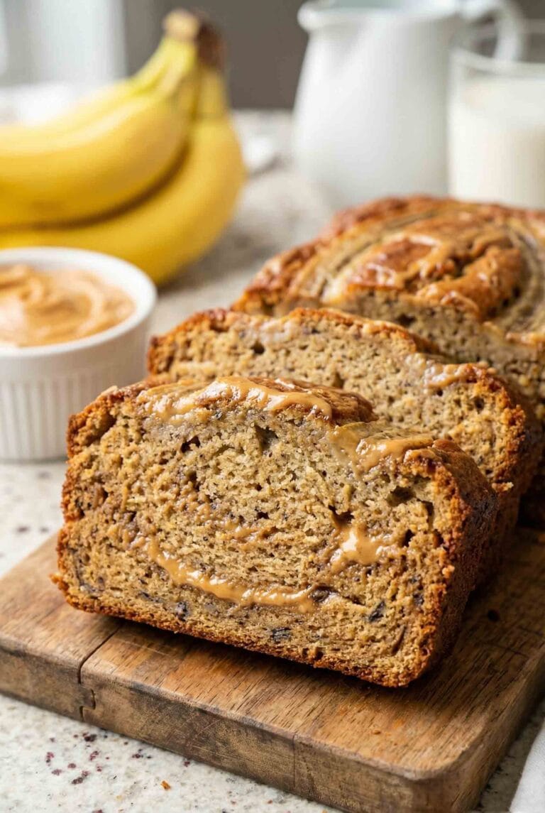 Peanut Butter Banana Bread (Moist & Fudgy)