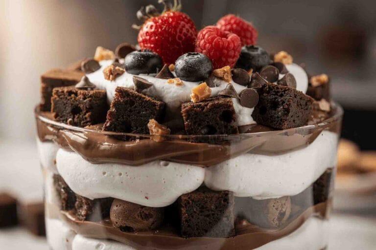 Layered Brownie Trifle (No-Bake Assembly!)