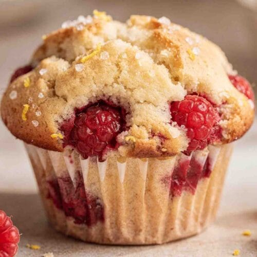 Easy Raspberry Muffins (Fresh Fruit in 30 Minutes!)